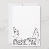 ハンドドローサンタベビークリスマスベビーシャワー 招待状 (裏面)