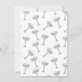 ハンドドローシャンパンスタック婚約パーティ 招待状 (裏面)