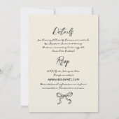 ハンドドローシャンパンタワーフランスのスタイル結婚ズ 招待状 (裏面)