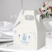 ハンドドローシャンパーニュフランスのディスコ結婚式の引き出物 フェイバーボックス