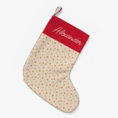 ハンドドローシンプルド散乱ホリデースターズ スモールクリスマスストッキング (正面 (吊り時))
