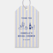 ハンドドローストライプのブライダルシャワーありがとう ギフトタグ (正面)