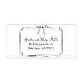 ハンドドロータイムレスコケットボウ差出人住所 セルフインキングスタンプ (デザイン)