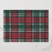 ハンドドロータータンチェックレッド金ゴールドメリークリスマス 箔シーズンカード (裏面)