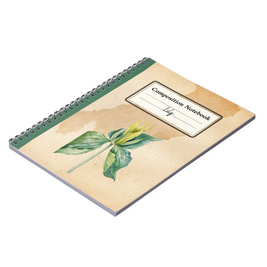 ハンドドロードウェイクロビン組パーソナライズされた成物 ノートブック (左側)