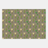 ハンドドロードウエスタンブルスカルデザートカボスパッター ラッピングペーパーシート (正面3)