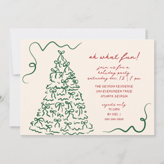 ハンドドロードオッホーおもしろいクリスマスパーティの招待状 シーズンカード (正面)