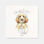 ハンドドロードゴールデンドゥードルマルティニオープンバーカクテル スタンダードカクテルナプキン (正面)