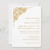 ハンドドロードゴールデンバラモダン結婚式招待状 招待状 (正面)