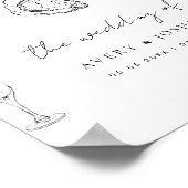 ハンドドロードシャンパンカキスターロースト結婚式の引き出物 ポスター (角)