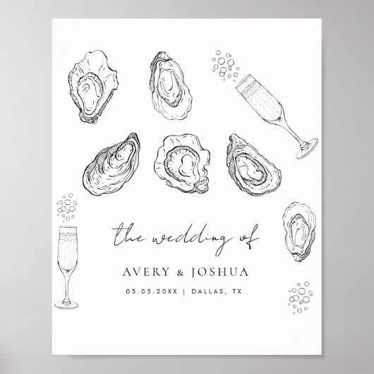 ハンドドロードシャンパンカキスターロースト結婚式の引き出物 ポスター (正面)