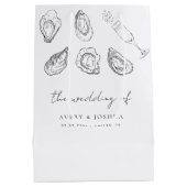 ハンドドロードシャンパン&カキスターロースト結婚式の引き出物 ミディアムペーパーバッグ (裏面)