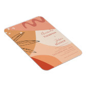 ハンドドロードテラコッタ抽象芸術結婚式招待状 マグネット (右側)