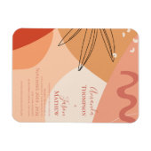 ハンドドロードテラコッタ抽象芸術結婚式招待状 マグネット (横)