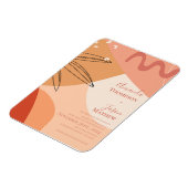 ハンドドロードテラコッタ抽象芸術結婚式招待状 マグネット (左側)