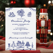 ハンドドロードドゥードルクリスマスパーティー 招待状