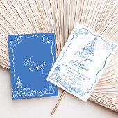 ハンドドロードドレスボートビーチ航海の結婚ズ 招待状