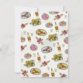 ハンドドロードドードルピクニック婚約パーティ 招待状 (裏面)