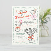 ハンドドロードドールクリスマスカクテルパーティー 招待状 (スタンド正面)