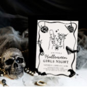 ハンドドロードハロウィーンガールズナイト招待状 招待状