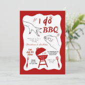 ハンドドロードバックヤードI do BBQ婚約パーティ 招待状 (スタンド正面)