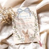 ハンドドロードパステルカラフル1stスウィートバニー誕生日 招待状