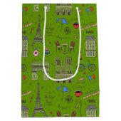 ハンドドロードパリドードルズオングリーン ミディアムペーパーバッグ (裏面)