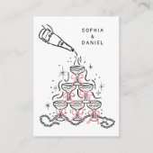 ハンドドロードパール&プロセッコブライダルシャワー エンクロージャーカード (正面)