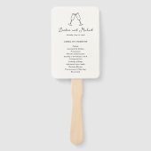 ハンドドロードフルートドードルモダン結婚式 プログラム ハンドファン (正面)