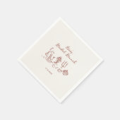 ハンドドロードブルゴーニュブライダルブランチ スタンダードカクテルナプキン (角)