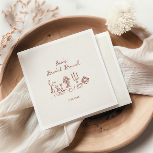 ハンドドロードブルゴーニュブライダルブランチ スタンダードカクテルナプキン