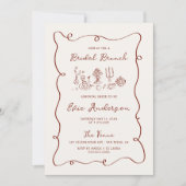 ハンドドロードブルゴーニュブライダルブランチ 招待状 (正面)