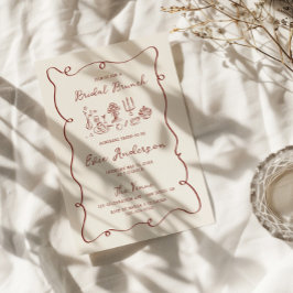 ハンドドロードブルゴーニュブライダルブランチ 招待状