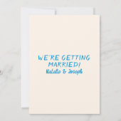 ハンドドロードブルーレトロシャンパンタワー結婚ズ 招待状 (裏面)