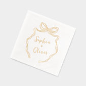 ハンドドロードボウシックモダン結婚ズ 箔ナプキン (左)