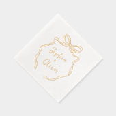 ハンドドロードボウシックモダン結婚ズ 箔ナプキン (右)