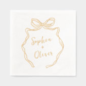 ハンドドロードボウシックモダン結婚ズ 箔ナプキン (正面)