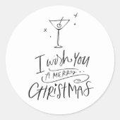 ハンドドロードメリークリスマスマルティーニ休日 ラウンドシール (正面)