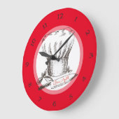 ハンドドロードルシェフハットナイフのキッチンクロック ラージ壁時計 (傾斜)