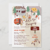 ハンドドロードレッツキャンピングバースデーパーティーへ 招待状 (正面)