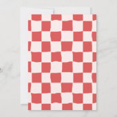 ハンドドロードレッドピンクヴィンテージサンタクリスマスパーティー 招待状 (裏面)