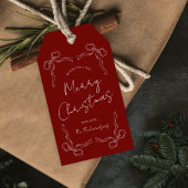 ハンドドロードレッドボウお洒落スユニーククリスギフト ギフトタグ