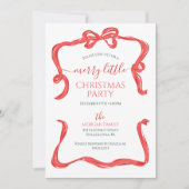 ハンドドロードレッドボウクリスマスパーティー 招待状 (正面)