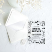 ハンドドローハロウィーンスケルトン幽霊ブライダルシャワー アクリル招待状