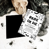 ハンドドローハロウィーンスケルトン幽霊ブライダルシャワー 招待状