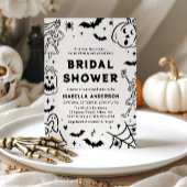 ハンドドローハロウィーンスケルトン幽霊ブライダルシャワー 招待状