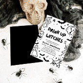 ハンドドローハロウィーンスケルトン幽霊ブライダルシャワー 招待状