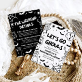 ハンドドローハロウィーンバチェロレッテ週末パーティー 招待状