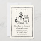 ハンドドローファンキースケッチリハーサルディナー 招待状 (正面)