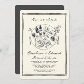 ハンドドローファンキースケッチリハーサルディナー 招待状 (正面/裏面)